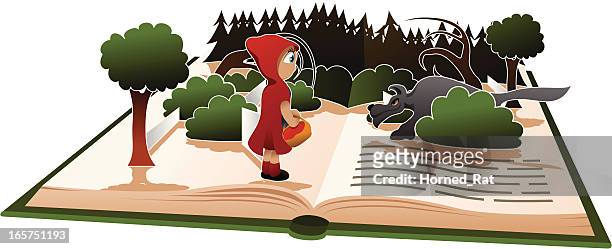 ilustrações, clipart, desenhos animados e ícones de little red riding hood - chapeuzinho vermelho criatura mítica