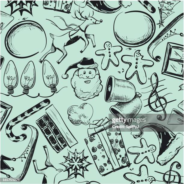 christmas wrapping paper - elf background stock illustrations