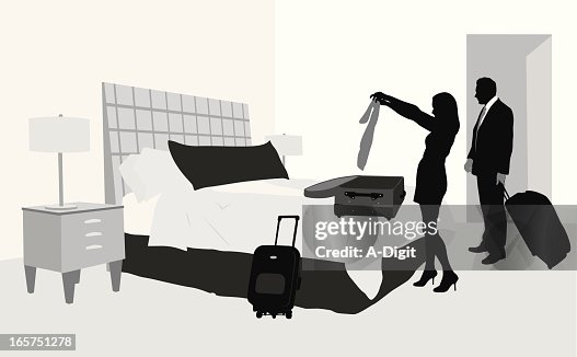 Hotel Arrival Vector Silhouette Hotel Arrival Vector Silhouette