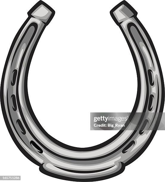 horse shoe - hufeisen stock-grafiken, -clipart, -cartoons und -symbole