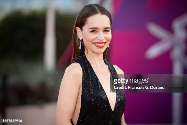 Emilia Clarke attends the "The Pod Generation" premiere during the 49th Deauville American Film Festival on September 03, 2023 in Deauville, France.