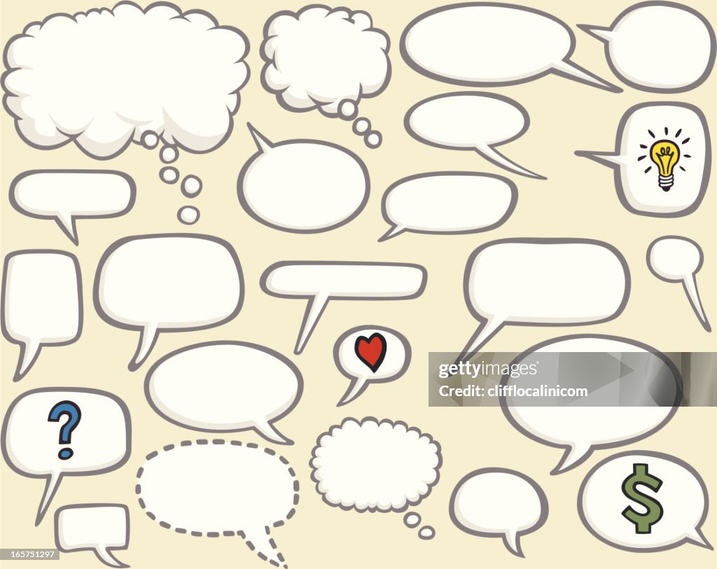 Comic book speech bubbles