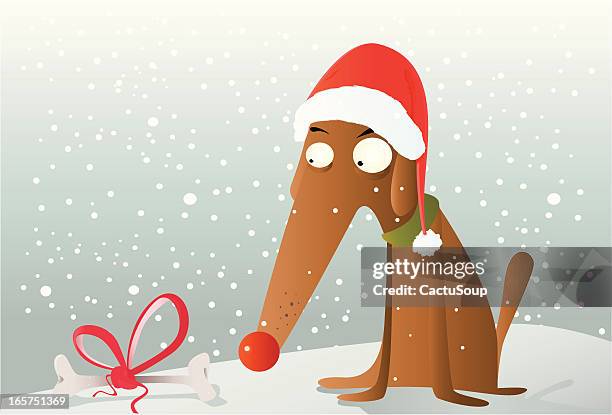 christmas dog - christmas dog stock illustrations