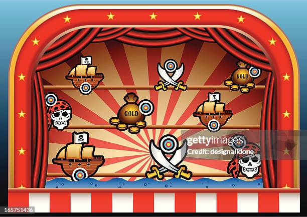 carnival pirate shoot - swashbuckler stock illustrations
