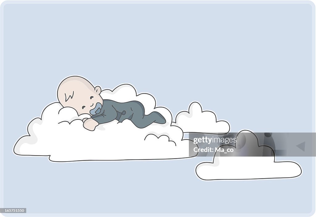 Newborn baby boy estiver inactivo em Nuvem