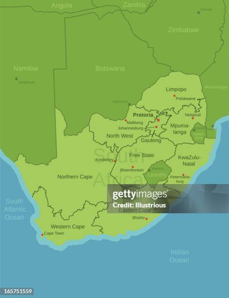 ilustraciones, imágenes clip art, dibujos animados e iconos de stock de áfrica del sur mapa que muestra las provincias - lesotho map