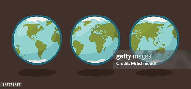 cartoon earth globe - south pole stock illustrations