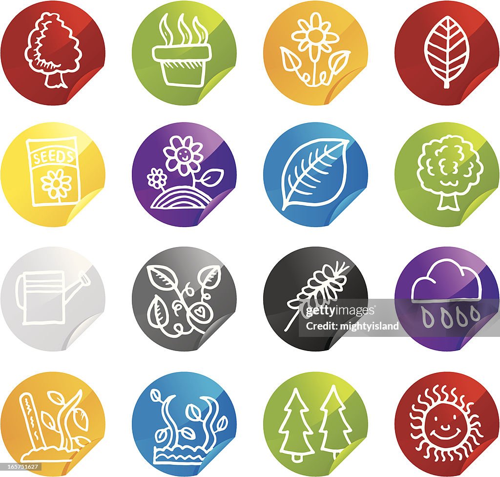 Nature sticker icons
