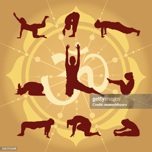 yoga - good posture sitting stock illustrations