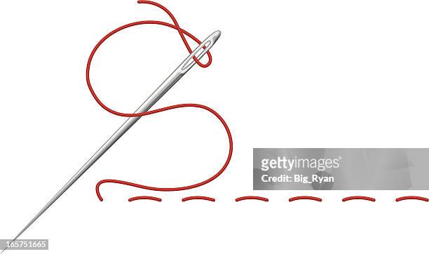 stitching needle - sewing needle stock illustrations