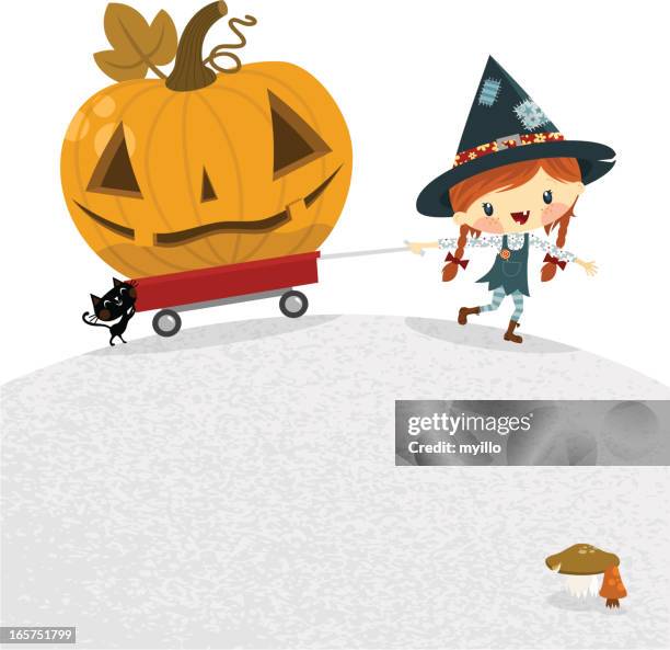 delivering halloween - witch hat white background stock illustrations