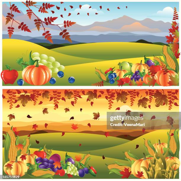 thanksgiving celebration.. - apple falling from tree stock illustrations