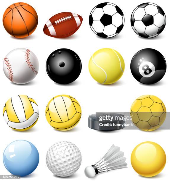 bildbanksillustrationer, clip art samt tecknat material och ikoner med sports ball set - poolboll