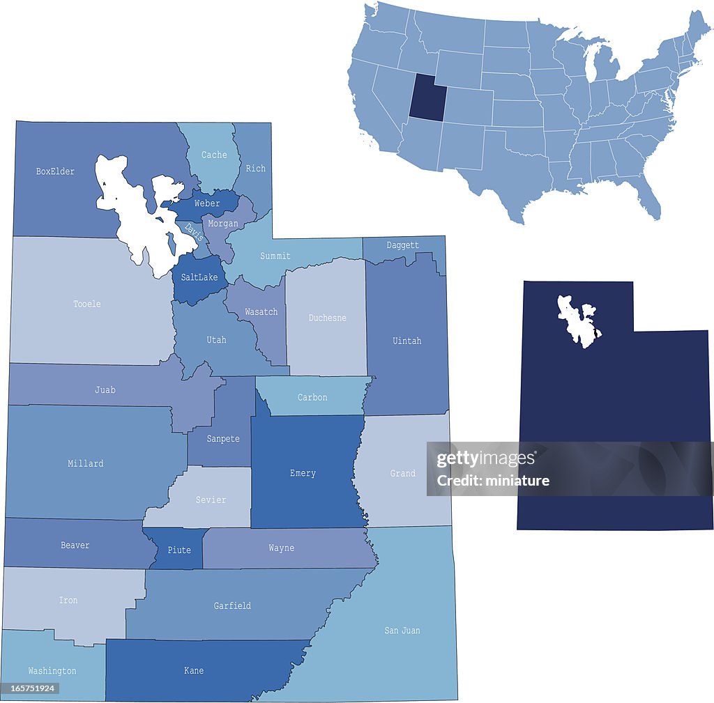 Utah state & counties Karte