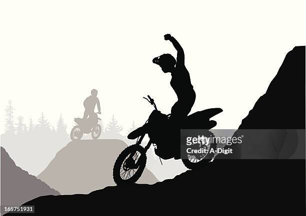 accomplishment vector silhouette - dirt bike stock illustrations