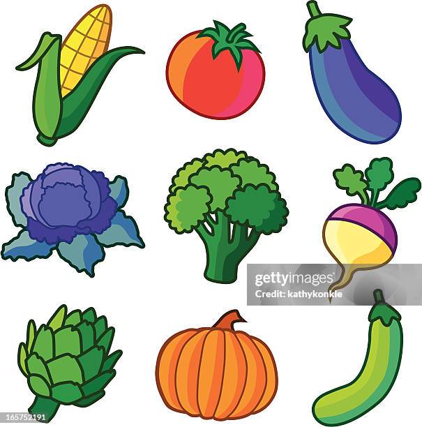 farm vegetables - broccoli on white stock illustrations