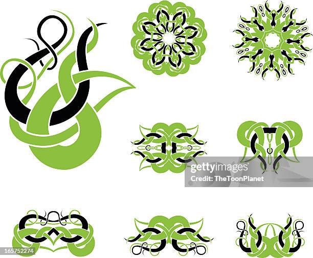 celtic tribal knotworks set - celtic knot stock illustrations