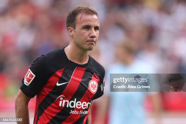 Mario Goetze of Eintracht Frankfurt reacts during the Bundesliga match between Eintracht Frankfurt and 1. FC Köln at Deutsche Bank Park on September...