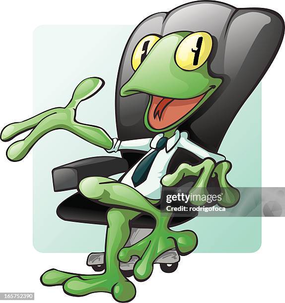 illustrations, cliparts, dessins animés et icônes de grenouille d'affaires de boss fauteuil - rodrigofoca