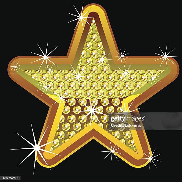 ilustraciones, imágenes clip art, dibujos animados e iconos de stock de estrella amarillo brillante con diamantes - bling bling