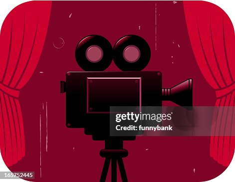 Logo High Res Video Camera Video Camera Icon On Red Background
