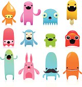 Funny And Cute Vector Character Set