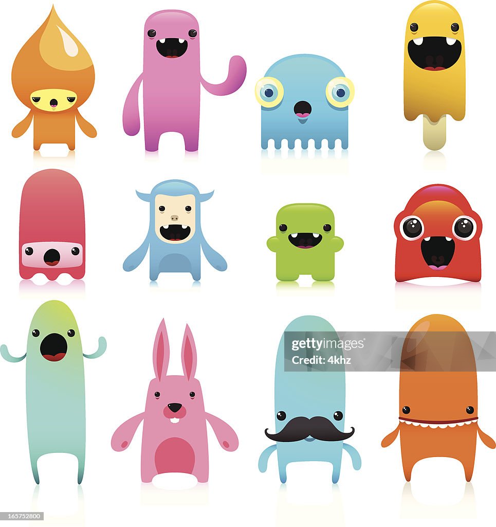 Funny And Cute Vector Character Set