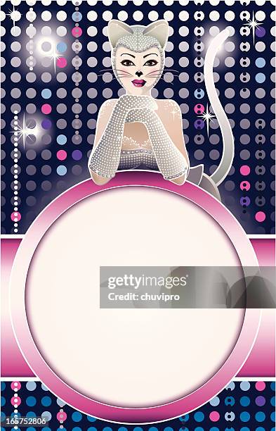 frame with woman cat - at new york fashion week powered by art hearts fashion nyfw stock illustrations