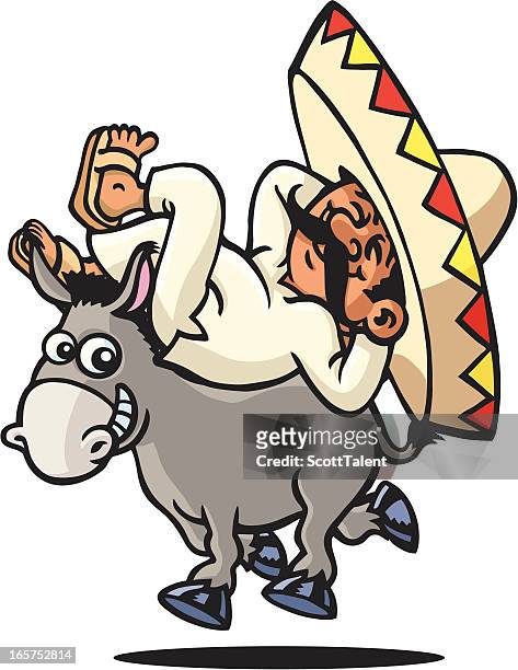 sleeping mexican - mexican hat stock illustrations