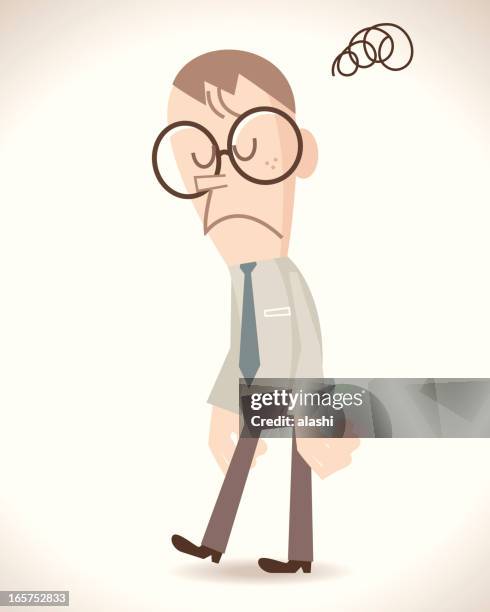 failed nerd man disappointed - otaku stock illustrations