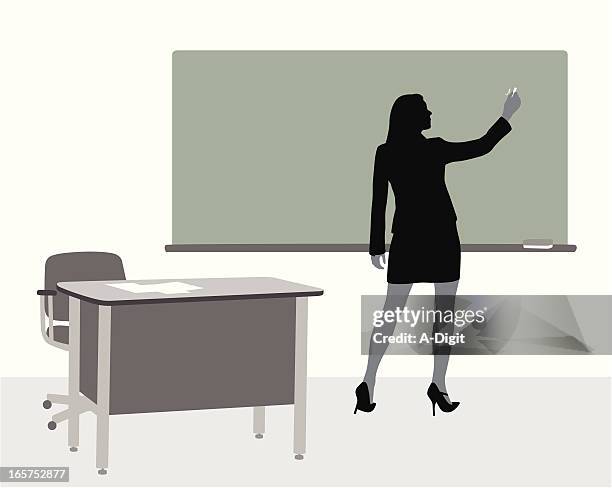 chalk talk vector silhouette - classroom lecture stock illustrations