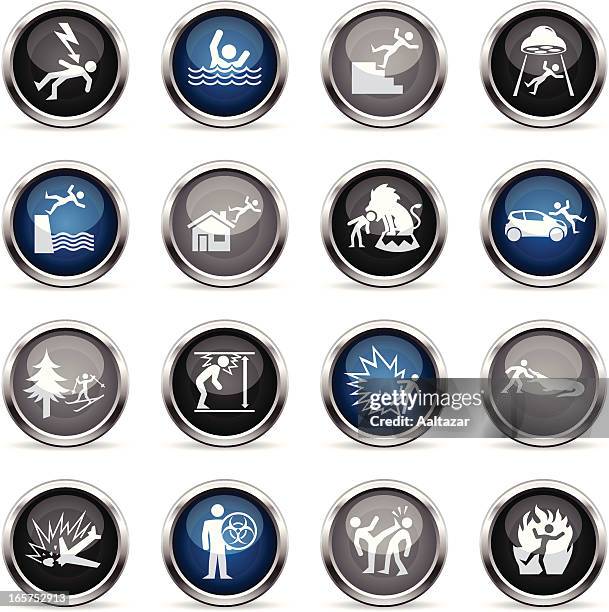 supergloss icons - accidents - cat chewing stock illustrations