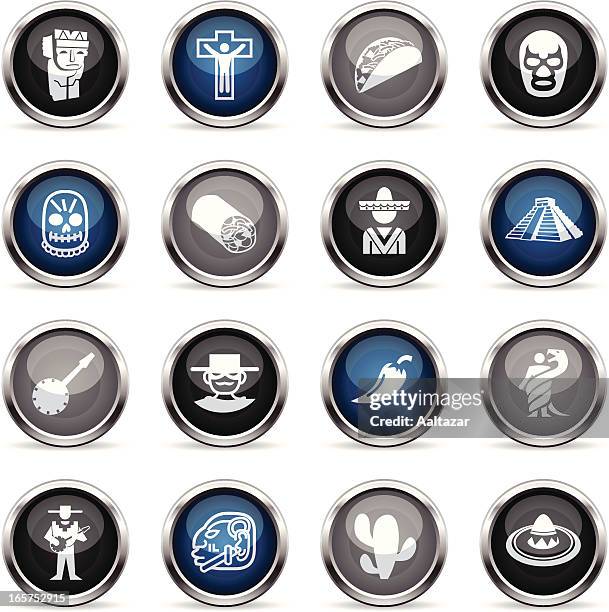 supergloss icons - mexico - inca musical instrument stock illustrations