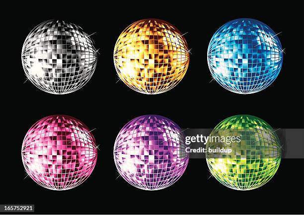 disco ball kollektion - disco tanz stock-grafiken, -clipart, -cartoons und -symbole