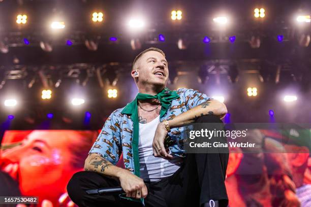 Macklemore performs live on stage during a concert at day 2 of Lollapalooza Berlin 2023 at Olympiapark on September 10, 2023 in Berlin, Germany.