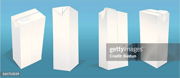 blank milk boxes - juice box stock illustrations