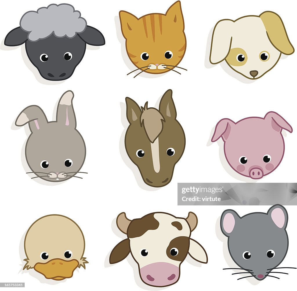 Adorable icônes d'Animal domestique