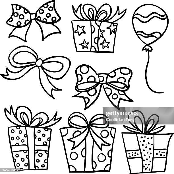 gift decor collection in black and white - control knob stock illustrations