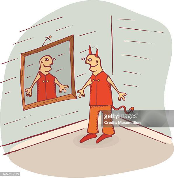 88 Person Looking In Mirror Cartoon High Res Illustrations - Getty Images