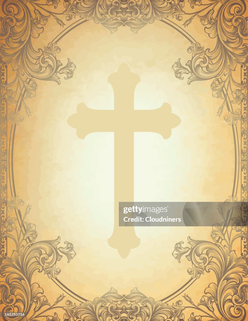 Cross Rose Frame Engraved Floral Cross Frame High-Res Vector Graphic - Getty Images