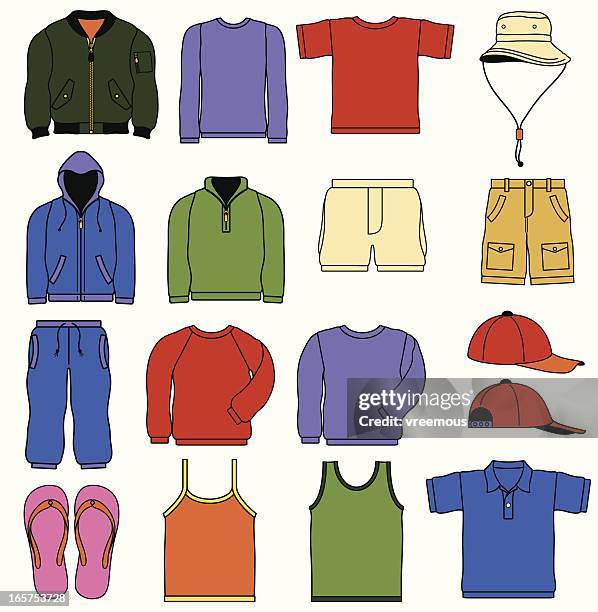 casual wear - bermuda shorts stock illustrations