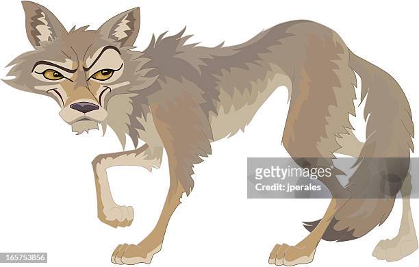 ilustrações de stock, clip art, desenhos animados e ícones de coiote - coiote cão selvagem