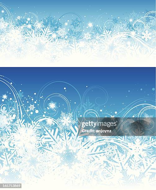 winter snowflake backgrounds - icicles stock illustrations