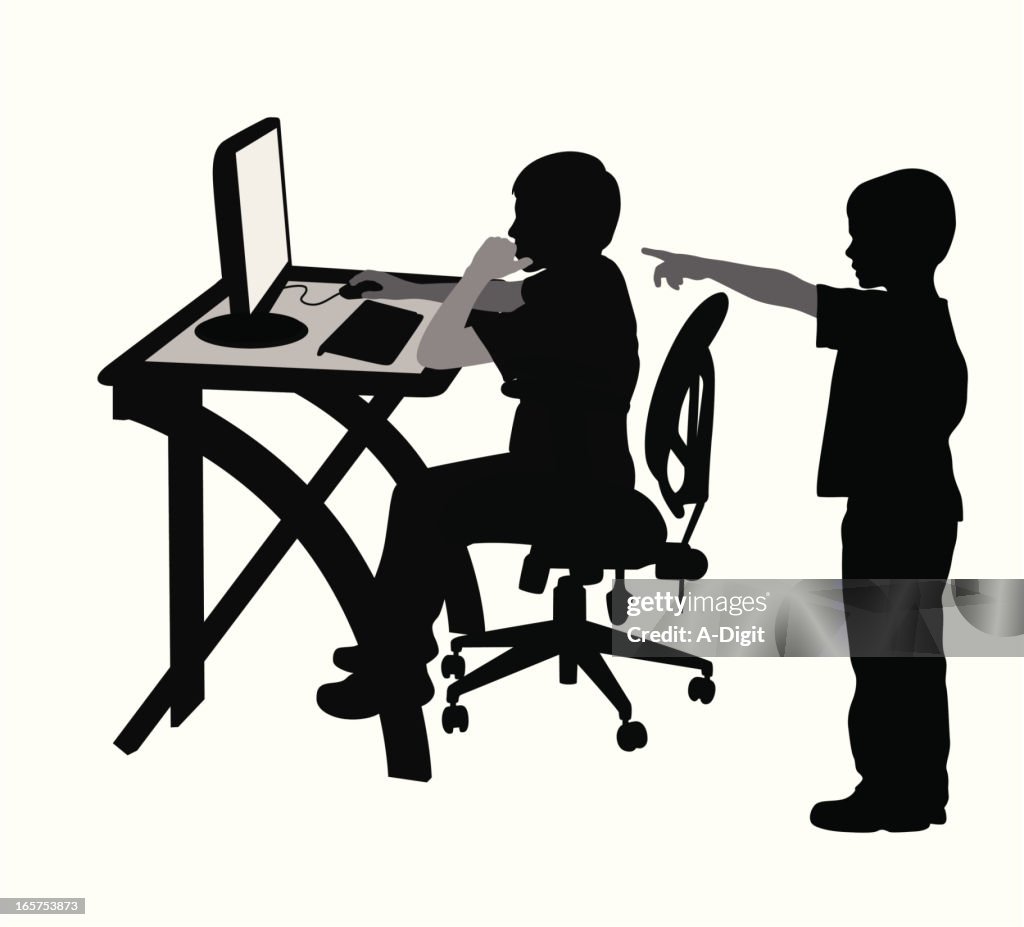 Kidsn Computers Vector Silhouette High-Res Vector Graphic - Getty Images