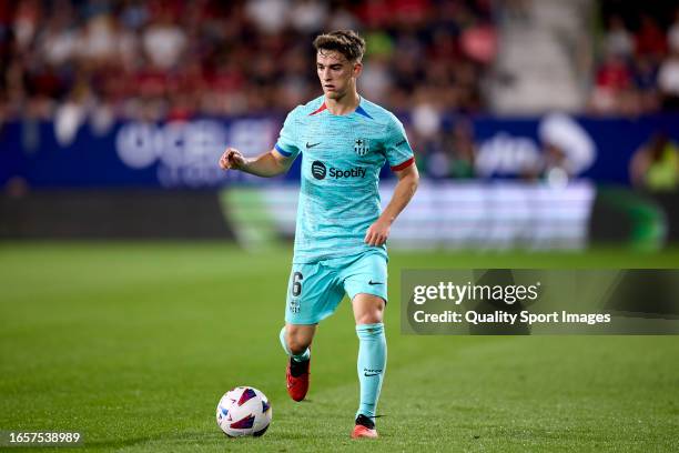 Pablo Martin 'Gavi' of FC Barcelona in action during the LaLiga EA Sports match between CA Osasuna and FC Barcelona at Estadio El Sadar on September...