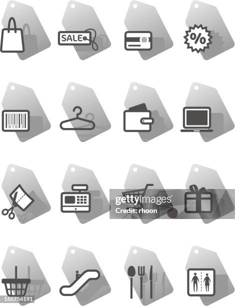 icon set, shopping mall. - bathroom counter stock illustrations