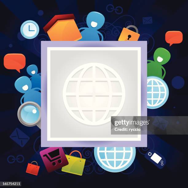 internet pic frame - security smiling stock illustrations
