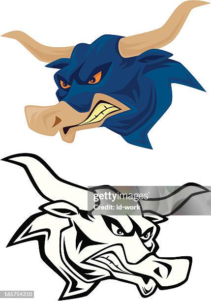 bull head - bison stock illustrations
