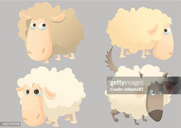 sheeps - wolf sheep stock illustrations