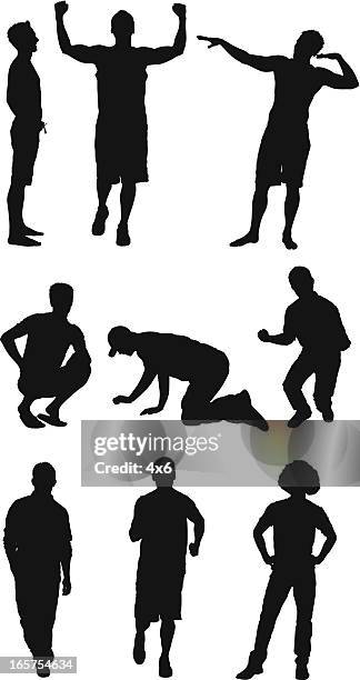 casual guys - big hair stock illustrations